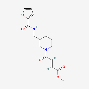 molecular formula C16H20N2O5 B2813504 Methyl (E)-4-[3-[(furan-2-carbonylamino)methyl]piperidin-1-yl]-4-oxobut-2-enoate CAS No. 2411323-05-0