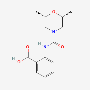 molecular formula C14H18N2O4 B2813506 2-[[(2S,6R)-2,6-Dimethylmorpholine-4-carbonyl]amino]benzoic acid CAS No. 1921239-77-1