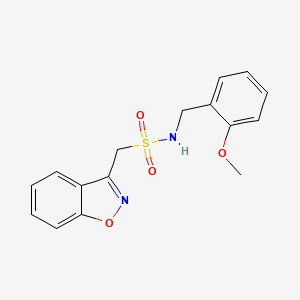 molecular formula C16H16N2O4S B2813509 1-(benzo[d]isoxazol-3-yl)-N-(2-methoxybenzyl)methanesulfonamide CAS No. 1797160-14-5
