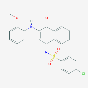 molecular formula C23H17ClN2O4S B281351 4-chloro-N-[(1Z)-3-[(2-methoxyphenyl)amino]-4-oxonaphthalen-1(4H)-ylidene]benzenesulfonamide 