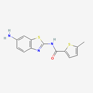 molecular formula C13H11N3OS2 B2813511 N-(6-amino-1,3-benzothiazol-2-yl)-5-methylthiophene-2-carboxamide CAS No. 1016519-15-5