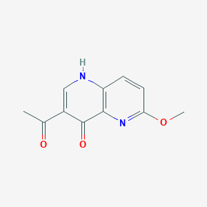 molecular formula C11H10N2O3 B2813513 1-(4-Hydroxy-6-methoxy-1,5-naphthyridin-3-yl)ethanone CAS No. 1431697-92-5