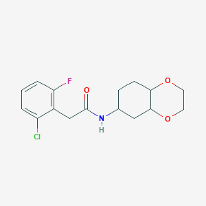 molecular formula C16H19ClFNO3 B2813514 2-(2-氯-6-氟苯基)-N-(辛氢苯并[b][1,4]二氧杂环己烷-6-基)乙酰胺 CAS No. 1902938-58-2