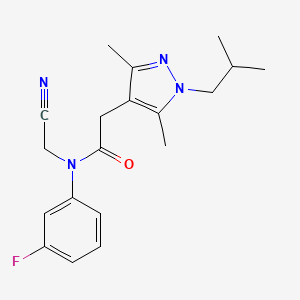 molecular formula C19H23FN4O B2813516 N-(cyanomethyl)-2-[3,5-dimethyl-1-(2-methylpropyl)-1H-pyrazol-4-yl]-N-(3-fluorophenyl)acetamide CAS No. 1334002-63-9