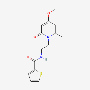 molecular formula C14H16N2O3S B2813518 N-(2-(4-methoxy-6-methyl-2-oxopyridin-1(2H)-yl)ethyl)thiophene-2-carboxamide CAS No. 2034590-29-7