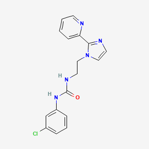molecular formula C17H16ClN5O B2813520 1-(3-chlorophenyl)-3-(2-(2-(pyridin-2-yl)-1H-imidazol-1-yl)ethyl)urea CAS No. 2034287-72-2