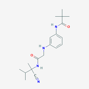 molecular formula C19H28N4O2 B2813526 N-[3-({[(1-cyano-1,2-dimethylpropyl)carbamoyl]methyl}amino)phenyl]-2,2-dimethylpropanamide CAS No. 1241529-31-6