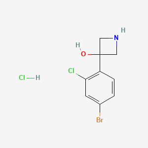 molecular formula C9H10BrCl2NO B2813562 3-(4-Bromo-2-chlorophenyl)azetidin-3-OL hcl CAS No. 2378503-79-6