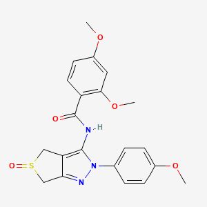molecular formula C21H21N3O5S B2813576 2,4-dimethoxy-N-[2-(4-methoxyphenyl)-5-oxo-4,6-dihydrothieno[3,4-c]pyrazol-3-yl]benzamide CAS No. 1007194-36-6
