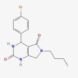 molecular formula C16H18BrN3O2 B2813581 4-(4-bromophenyl)-6-butyl-3,4,6,7-tetrahydro-1H-pyrrolo[3,4-d]pyrimidine-2,5-dione CAS No. 930750-53-1