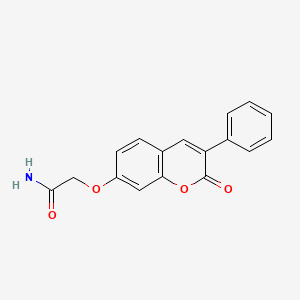 molecular formula C17H13NO4 B2813583 2-(2-氧代-3-苯基咔唑-7-基)氧基乙酰胺 CAS No. 887864-26-8