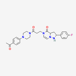 molecular formula C27H26FN5O3 B2813596 5-{3-[4-(4-acetylphenyl)piperazin-1-yl]-3-oxopropyl}-2-(4-fluorophenyl)-4H,5H-pyrazolo[1,5-a]pyrazin-4-one CAS No. 1326930-00-0