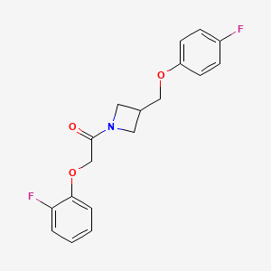 molecular formula C18H17F2NO3 B2813597 2-(2-Fluorophenoxy)-1-(3-((4-fluorophenoxy)methyl)azetidin-1-yl)ethanone CAS No. 2034502-53-7
