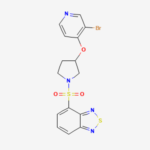 molecular formula C15H13BrN4O3S2 B2813599 4-[3-(3-Bromopyridin-4-yl)oxypyrrolidin-1-yl]sulfonyl-2,1,3-benzothiadiazole CAS No. 2380181-77-9