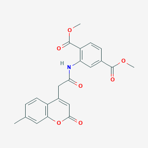 dimethyl 2-(2-(7-methyl-2-oxo-2H-chromen-4-yl)acetamido)terephthalate