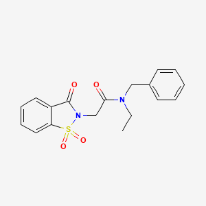 N-benzyl-2-(1,1-dioxido-3-oxobenzo[d]isothiazol-2(3H)-yl)-N-ethylacetamide