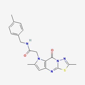 molecular formula C19H19N5O2S B2813619 2-(2,7-二甲基-5-氧代吡咯并[3,2-d][1,3,4]噻二唑并[3,2-a]嘧啶-6(5H)-基)-N-(4-甲基苄基)乙酰胺 CAS No. 1251576-46-1