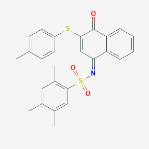 molecular formula C26H23NO3S2 B281362 2,4,5-trimethyl-N-(3-[(4-methylphenyl)sulfanyl]-4-oxo-1(4H)-naphthalenylidene)benzenesulfonamide 