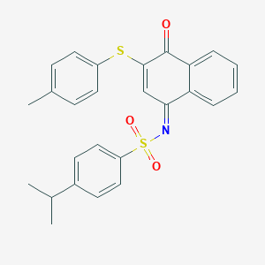 molecular formula C26H23NO3S2 B281363 4-isopropyl-N-(3-[(4-methylphenyl)sulfanyl]-4-oxo-1(4H)-naphthalenylidene)benzenesulfonamide 