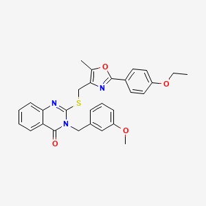 molecular formula C29H27N3O4S B2813631 2-(((2-(4-ethoxyphenyl)-5-methyloxazol-4-yl)methyl)thio)-3-(3-methoxybenzyl)quinazolin-4(3H)-one CAS No. 1114654-91-9