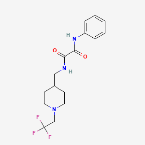 molecular formula C16H20F3N3O2 B2813637 N'-Phenyl-N-[[1-(2,2,2-trifluoroethyl)piperidin-4-yl]methyl]oxamide CAS No. 2319636-22-9