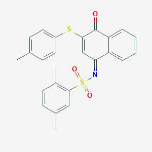 molecular formula C25H21NO3S2 B281364 2,5-dimethyl-N-(3-[(4-methylphenyl)sulfanyl]-4-oxo-1(4H)-naphthalenylidene)benzenesulfonamide 