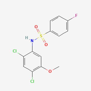 molecular formula C13H10Cl2FNO3S B2813642 N-(2,4-二氯-5-甲氧基苯基)-4-氟苯磺酰胺 CAS No. 338961-54-9