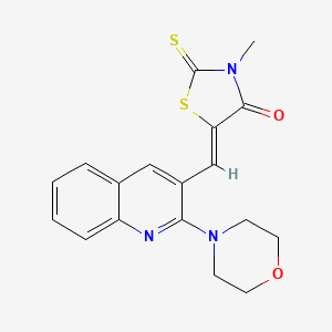 molecular formula C18H17N3O2S2 B2813649 (Z)-3-甲基-5-((2-吗啉基喹啉-3-基)甲亚甲基)-2-硫代噻唑烷-4-酮 CAS No. 886167-72-2