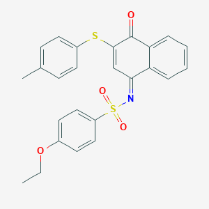 molecular formula C25H21NO4S2 B281365 4-ethoxy-N-(3-[(4-methylphenyl)sulfanyl]-4-oxo-1(4H)-naphthalenylidene)benzenesulfonamide 