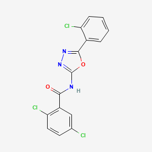 molecular formula C15H8Cl3N3O2 B2813650 2,5-二氯-N-[5-(2-氯苯基)-1,3,4-噁二唑-2-基]苯甲酰胺 CAS No. 865249-48-5