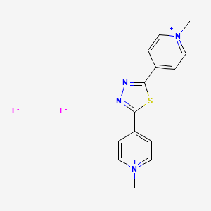 molecular formula C14H14I2N4S B2813658 1-Methyl-4-[5-(1-methylpyridin-1-ium-4-yl)-1,3,4-thiadiazol-2-yl]pyridin-1-ium diiodide CAS No. 23622-28-8