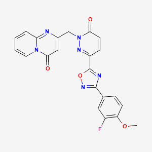 2-{[3-[3-(3-fluoro-4-methoxyphenyl)-1,2,4-oxadiazol-5-yl]-6-oxopyridazin-1(6H)-yl]methyl}-4H-pyrido[1,2-a]pyrimidin-4-one