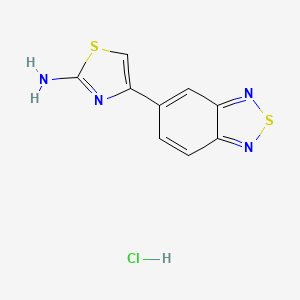 molecular formula C9H7ClN4S2 B2813665 4-(苯并[c][1,2,5]噻二唑-5-基)噻唑-2-胺盐酸盐 CAS No. 2034301-78-3