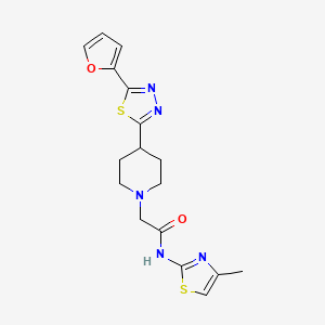2-(4-(5-(furan-2-yl)-1,3,4-thiadiazol-2-yl)piperidin-1-yl)-N-(4-methylthiazol-2-yl)acetamide