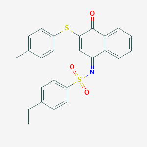 molecular formula C25H21NO3S2 B281367 4-ethyl-N-(3-[(4-methylphenyl)sulfanyl]-4-oxo-1(4H)-naphthalenylidene)benzenesulfonamide 