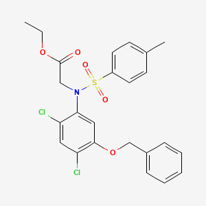 Ethyl 2-(5-(benzyloxy)-2,4-dichloro((4-methylphenyl)sulfonyl)anilino)acetate