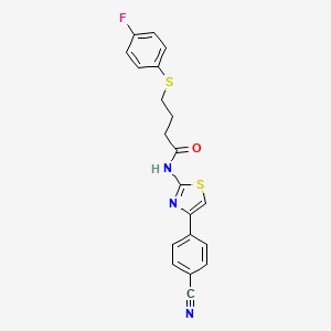N-(4-(4-cyanophenyl)thiazol-2-yl)-4-((4-fluorophenyl)thio)butanamide
