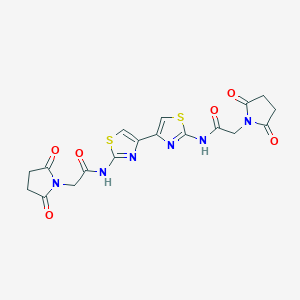 2-(2,5-dioxopyrrolidin-1-yl)-N-[4-[2-[[2-(2,5-dioxopyrrolidin-1-yl)acetyl]amino]-1,3-thiazol-4-yl]-1,3-thiazol-2-yl]acetamide