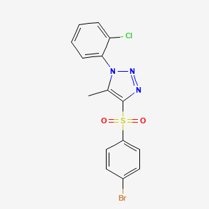 molecular formula C15H11BrClN3O2S B2813695 4-(4-bromobenzenesulfonyl)-1-(2-chlorophenyl)-5-methyl-1H-1,2,3-triazole CAS No. 1097884-88-2