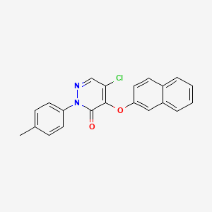molecular formula C21H15ClN2O2 B2813699 5-chloro-2-(4-methylphenyl)-4-(2-naphthyloxy)-3(2H)-pyridazinone CAS No. 478067-08-2