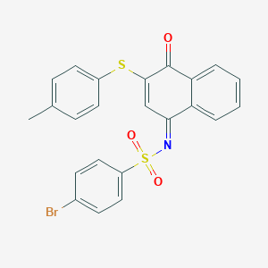molecular formula C23H16BrNO3S2 B281370 4-bromo-N-(3-[(4-methylphenyl)sulfanyl]-4-oxo-1(4H)-naphthalenylidene)benzenesulfonamide 