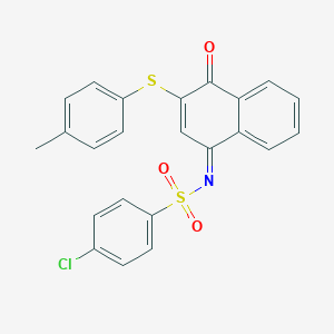 molecular formula C23H16ClNO3S2 B281371 4-chloro-N-(3-[(4-methylphenyl)sulfanyl]-4-oxo-1(4H)-naphthalenylidene)benzenesulfonamide 