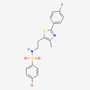 molecular formula C18H16BrFN2O2S2 B2813712 4-溴-N-(2-(2-(4-氟苯基)-4-甲基噻唑-5-基)乙基)苯磺酰胺 CAS No. 894005-16-4