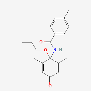 molecular formula C19H23NO3 B2813716 N-(2,6-二甲基-4-氧代-1-丙氧基环己烯-1-基)-4-甲基苯甲酰胺 CAS No. 446269-17-6