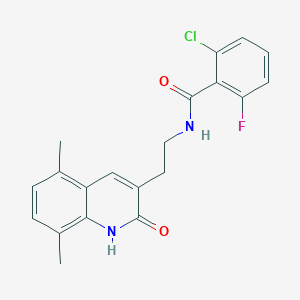 2-chloro-N-(2-(5,8-dimethyl-2-oxo-1,2-dihydroquinolin-3-yl)ethyl)-6-fluorobenzamide