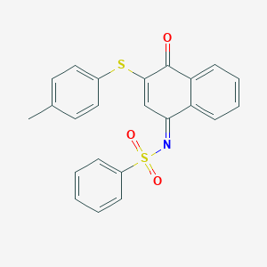 molecular formula C23H17NO3S2 B281372 N-(3-[(4-methylphenyl)sulfanyl]-4-oxo-1(4H)-naphthalenylidene)benzenesulfonamide 