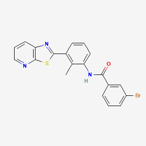 molecular formula C20H14BrN3OS B2813720 3-溴-N-(2-甲基-3-(噻唑并[5,4-b]吡啶-2-基)苯基)苯甲酰胺 CAS No. 863593-64-0