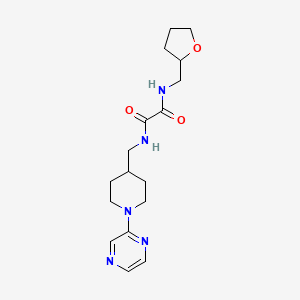 molecular formula C17H25N5O3 B2813724 N1-((1-(pyrazin-2-yl)piperidin-4-yl)methyl)-N2-((tetrahydrofuran-2-yl)methyl)oxalamide CAS No. 1396794-38-9