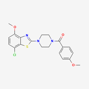 molecular formula C20H20ClN3O3S B2813730 (4-(7-Chloro-4-methoxybenzo[d]thiazol-2-yl)piperazin-1-yl)(4-methoxyphenyl)methanone CAS No. 886952-62-1
