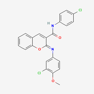 (2Z)-2-[(3-chloro-4-methoxyphenyl)imino]-N-(4-chlorophenyl)-2H-chromene-3-carboxamide